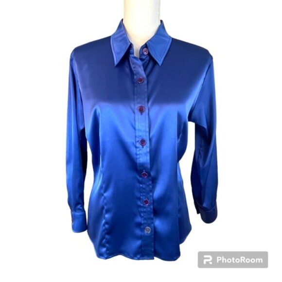 Kenzo Studio Vintage Satin Shirt Made in France 8 - Picture 1 of 6